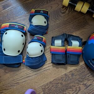Triple Eight Protective Gear Set with Rainbow Straps